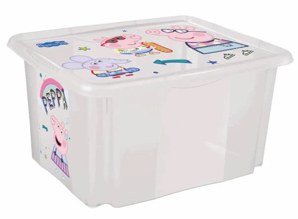 KEEEPER Úložný box s vekem velký "Peppa", Transparent