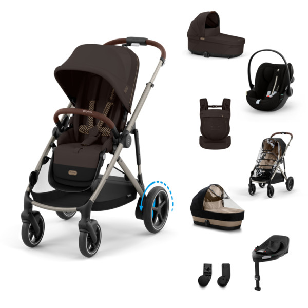 Cybex E-Gazelle S BUNDLE SET XL + nosič AMYA 2026 -  Chocolate Brown - Taupe Rám