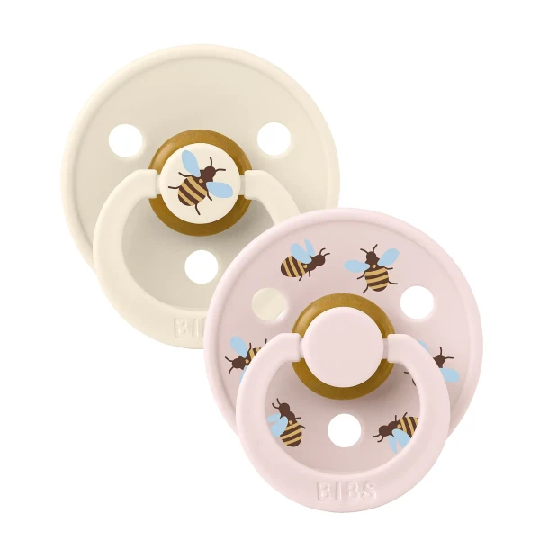 BIBS STUDIO Colour Bumblebee dudlíky z přírodního kaučuku 2ks - velikost 1 ivory-mix
