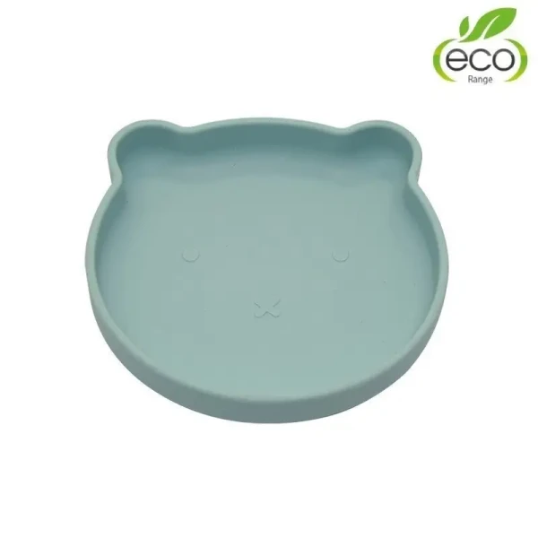BO Jungle Silikonový talíř s přísavkou Bear Pastel Blue