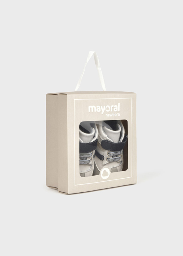 Mayoral Dojčenské topánočky Layette Boy White-Black veľ. 18