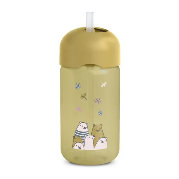 SUAVINEX | Lahvička s brčkem BEAR 340 ml - ŽLUTÁ