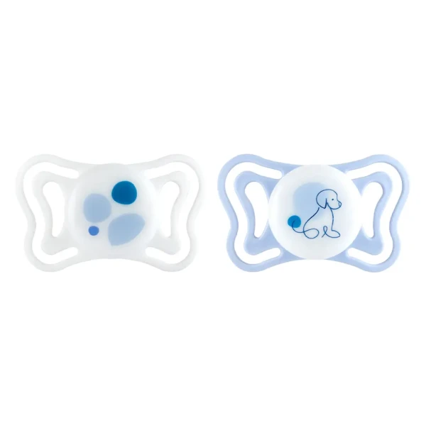 CHICCO Cumlíky Physioforma Light silikónové ortodontické modré 2-6m, 2 ks