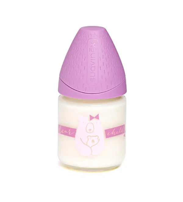 SUAVINEX | MFL LÁHEV SKLO 120 ml anatomická savička - FIALOVÁ/MÉĎA