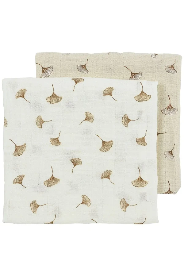 Mušelínové pleny Ginkgo 70x70 cm 2-balení - Off white/soft sand