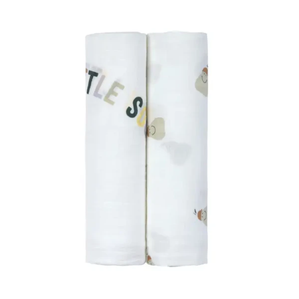 LÄSSIG Swaddle Heav. Soft 120x120 Happy Fruits pear