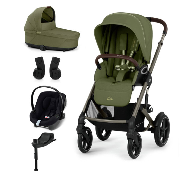 CYBEX Kombinovaný kočík TALOS S LUX Moss Green - taupe rám