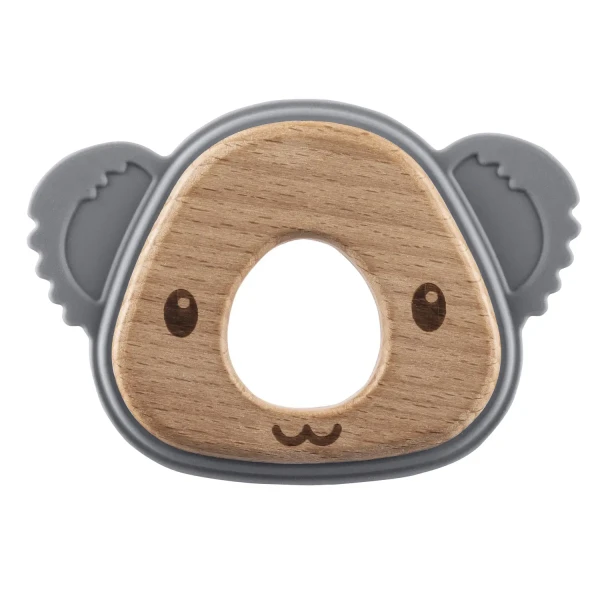 Zopa Silikonové dřevěné kousátko Koala, Dove Grey