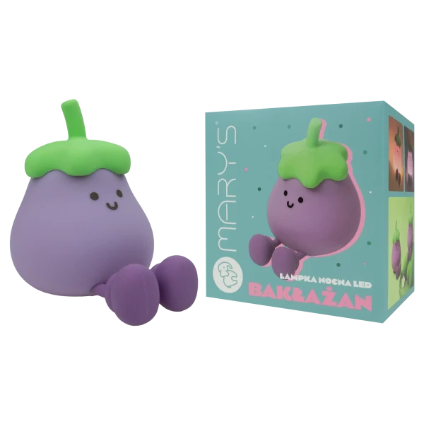 Mary's LED silikónové nočné svetlo - baklažán