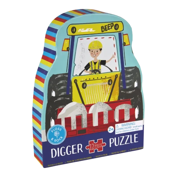 Floss&Rock Tvarované puzzle v tvarovanej krabičke – Stavba