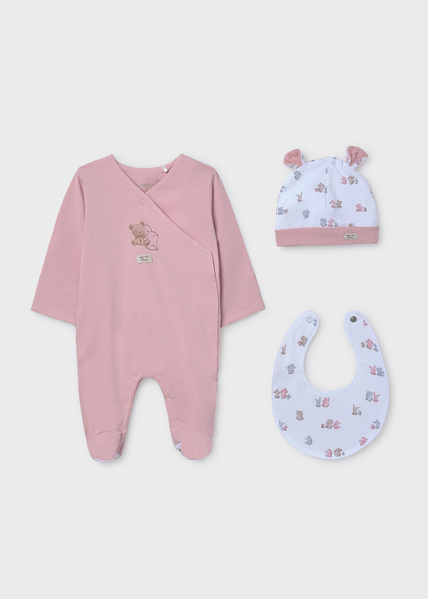 Mayoral Dojčenská súprava 3-dielna Babycare Baby Rose 2-4M