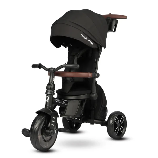 QPLAY Trojkolka Comfo Max Black, 8 v 1, vek 10-72 mesiacov