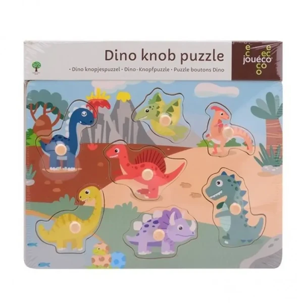 Jouéco Dřevěné puzzle s úchyty Dino I 18m+