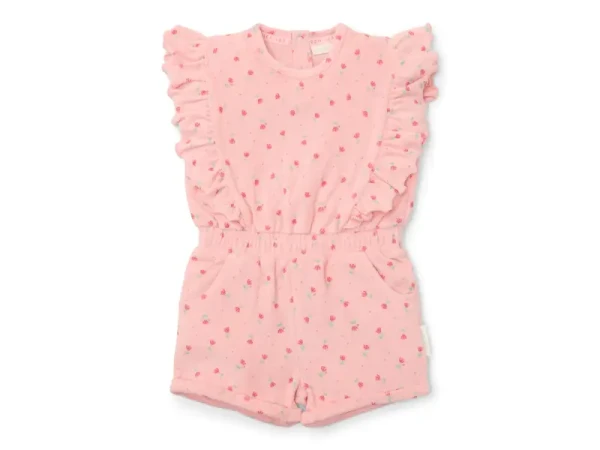 Little Dutch Overal letní Sunny Flowers Blush Pink vel. 74/80