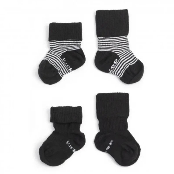 KipKep Dětské ponožky Stay-on-Socks 0-6m 2páry Black Stripes