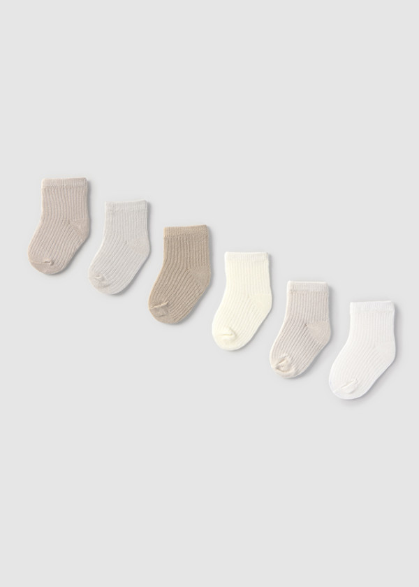 Mayoral Dojčenské ponožky set 6 párov Layette Boy Neutrals 12M