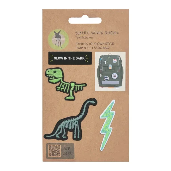 LÄSSIG Sada textilných samolepiek Dino