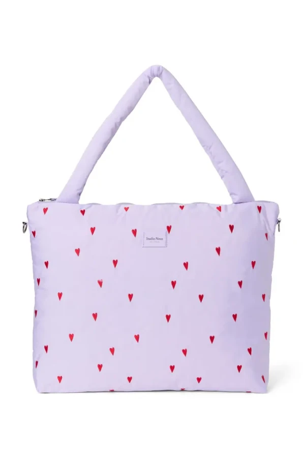 STUDIO NOOS - Puffy DIAPER BAG - prebaľovacia taška Purple Hearts