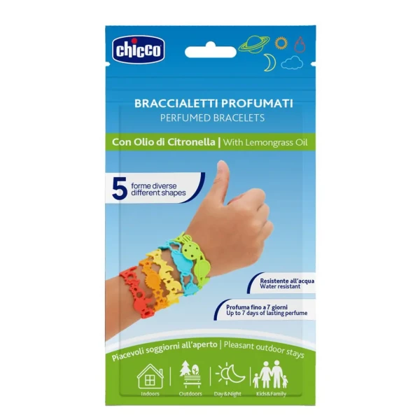 CHICCO Náramky silikónové parfumované 5 ks