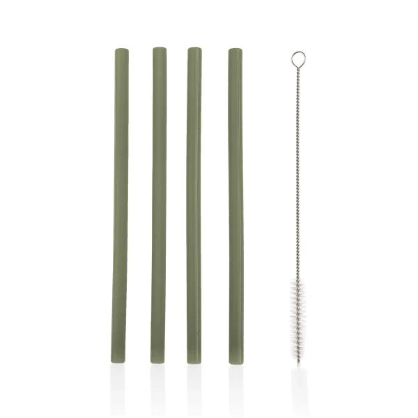 Zopa Silikonové brčko 4ks, Forest Green