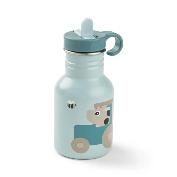 DONE BY DEER Detská nerezová fľaša Tiny Farm 350 ml - modrá