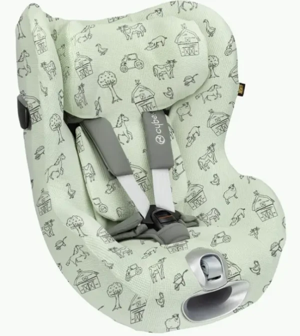 Ochranný potah na autosedačku Cybex Sirona UKJE zelený Farma Waffle