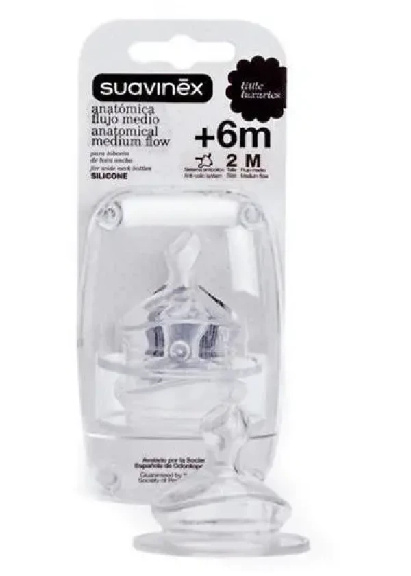 SUAVINEX | SAVIČKA ŠIROKOHRDLÁ Anatomická Silikon S2/M - 2 ks
