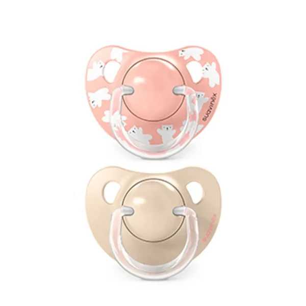 SUAVINEX Cumlík anatomický silikon 6/18 m 2 ks WILD & FREE - ružový