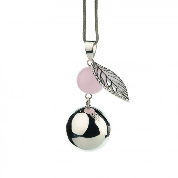 Bola Těhotenská rolnička FANTASY Silver pearl leaf