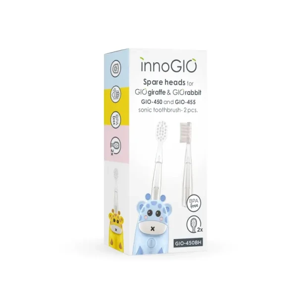 innoGIO Náhradní hlavice k sonickému kartáčku Transparent 2ks