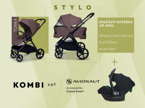 MOON Kombinovaný kočík STYLO kombi set - TONKA