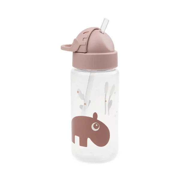 DONE BY DEER Fľaša so slamkou Ozzo - ružová