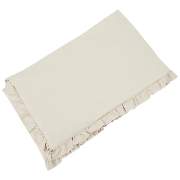 EKO Mantinel do postýlky bavlněný s volánkem Light Beige 180cm