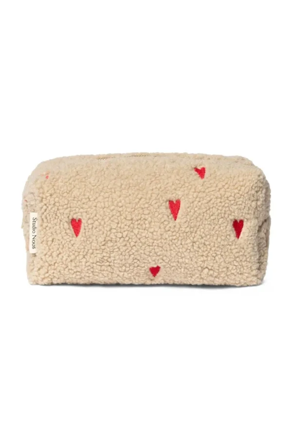 STUDIO NOOS - Teddy Hearts POUCH - kabelka | Ecru Hearts