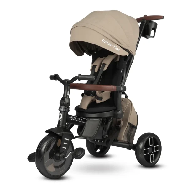 QPLAY Trojkolka Comfo Max Coffee, 8 v 1, vek 10-72 mesiacov