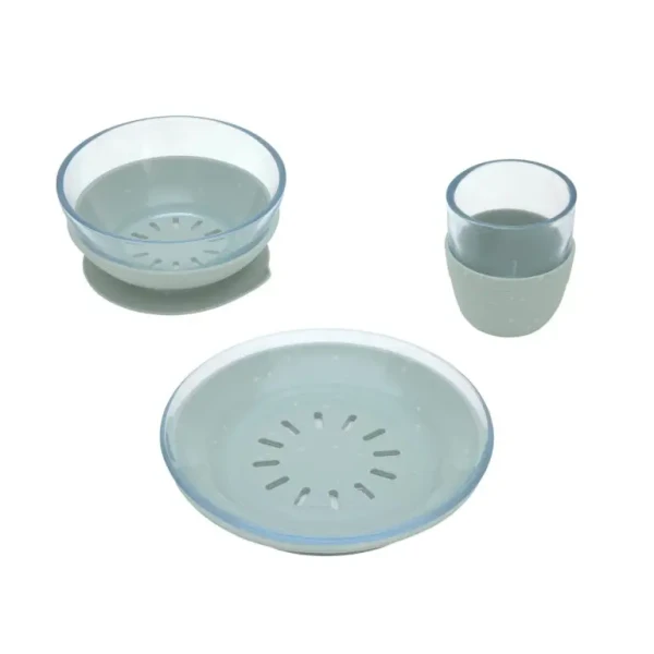 LÄSSIG Dish Set Glass/Silicone 2024 blue
