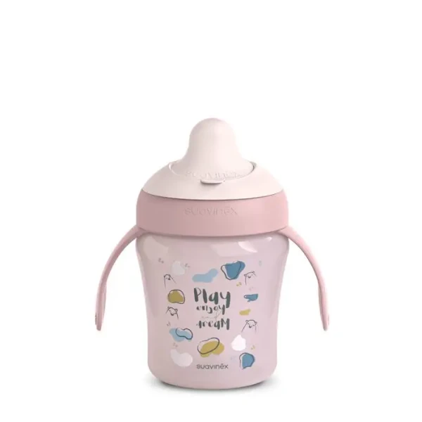 SUAVINEX | Nerozlitný hrníček BEAR 200 ml - RŮŽOVÝ