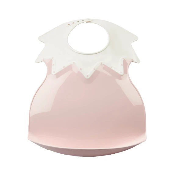 THERMOBABY Plastový bryndák s límcom, Powder Pink