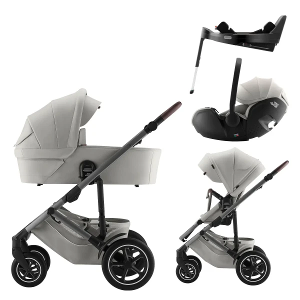 BRITAX Set kočík Smile 5Z + hlboká korba + autosedačka Baby-Safe PRO + Vario Base 5Z Lux, Linen Grey
