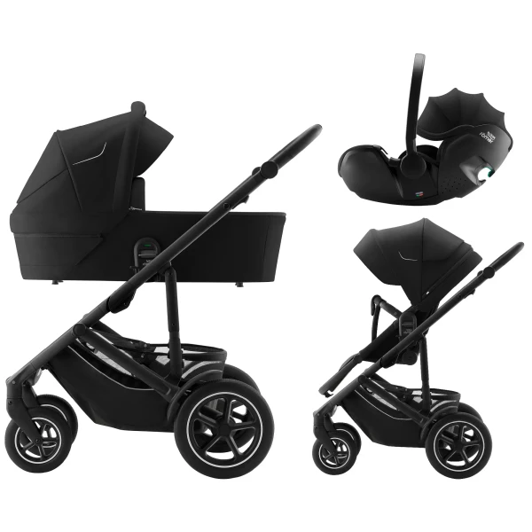 BRITAX Set kočík Smile 5Z + hlboká korba + autosedačka Baby-Safe PRO, Space Black