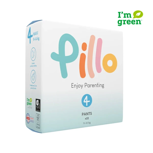 PILLO Jednorazové kalhotkové plienky Premium Pants vel. 4 Maxi 9-14 kg 22 ks