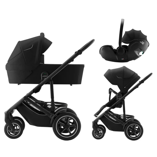 BRITAX Set kočík Smile 5Z + hlboká korba + autosedačka Baby-Safe PRO Classic, Space Black