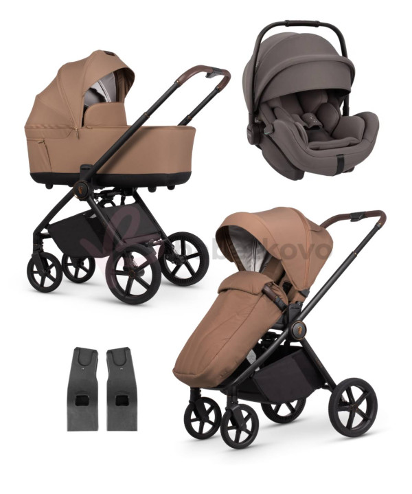 VENICCI CLARO 2 kombinovaný kočík Caramel + Autosedačka Nuna arra flex
