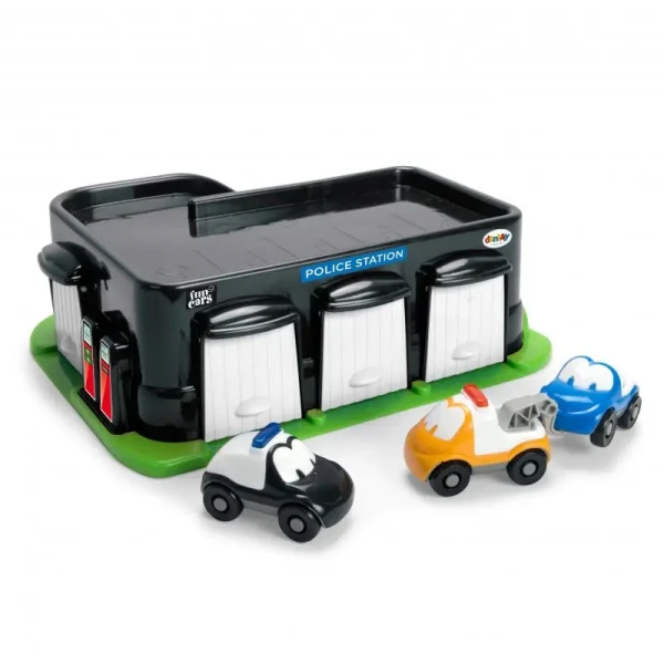 DANTOY Fun Cars policejní stanice se 3 autíčky 4ks 12m+