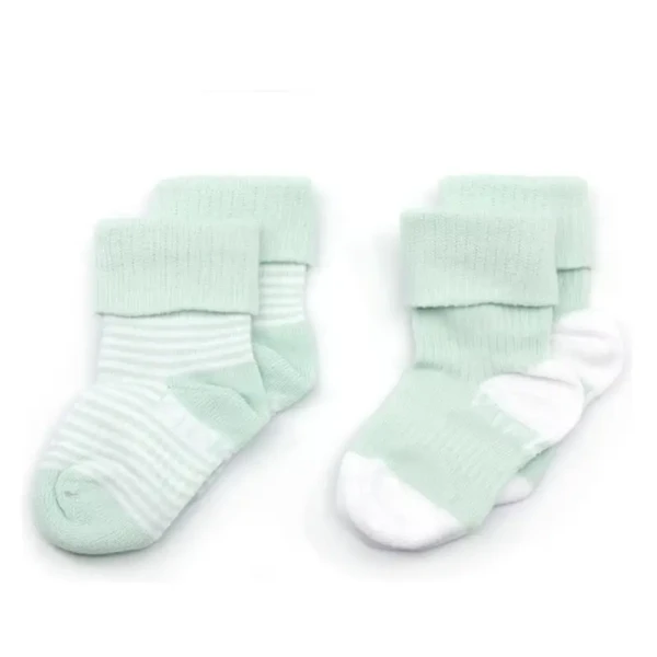 KipKep Detské ponožky Stay-on-Socks 6-12m 2páry Mint Stripes