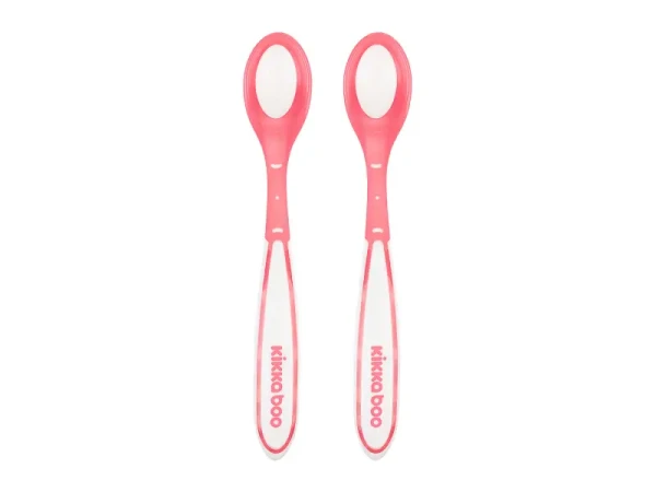 KikkaBoo Lžičky s tepelným senzorem 2 ks Boo Pink