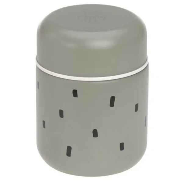 LÄSSIG Food Jar Medium Happy Prints light olive
