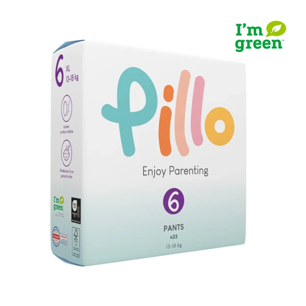 PILLO Jednorazové kalhotkové plienky Premium Pants vel. 6 Extra Large 13-18 kg 23 ks