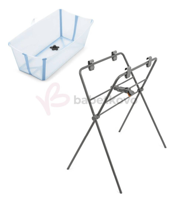 Stokke Flexi Bath Skladacia vanička na kúpanie Ocean Blue + Stojan
