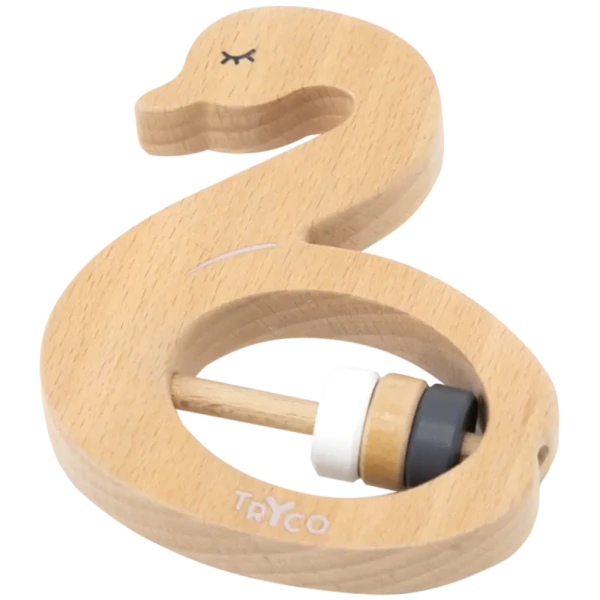 TRYCO Dřevěné chrastítko Swan